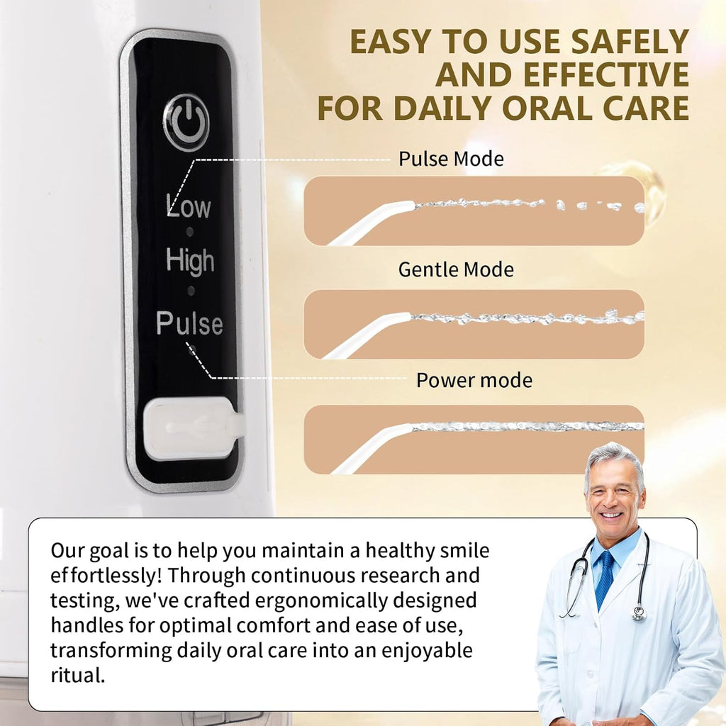 Water flossers for Teeth,irrigator Dental,Water Picks for Teeth Cleaning and flossing,IPX7 Waterproof & USB Rechargeable,3 Pressure Modes, 220ML Tank & 4 Nozzles for Travel