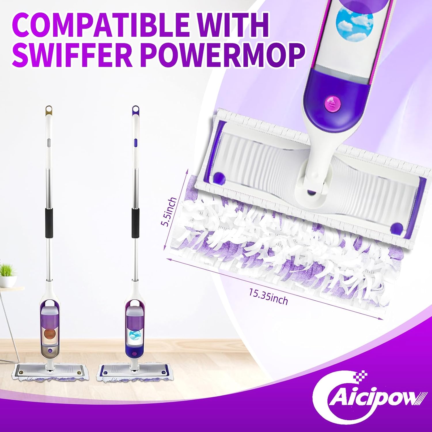 25 Count Disposable Pads for Swiffer Power Mop,Replacement for Swiffer Mopping Pads Refills Compatible with Swiffer Power Mop Pads,Multi-Surface Safe on All Finished Floors Cleaning