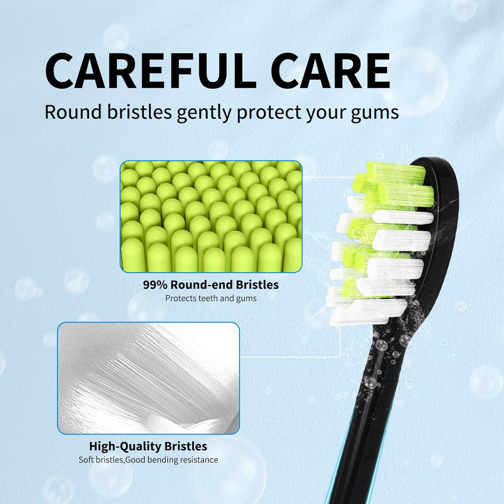 Replacement Toothbrush Heads Compatible with Philips One Sonicare Electric Toothbrush HY1200 HY1100, Tooth Brush Head Black - 10 Pack