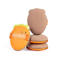 Momo’s Workshop Carrot Makeup Sponge – Dual-Use PU Beauty Sponge with Lychee Leather Handle, 16mm Hydrophilic Sponge for Foundation Coverage, Dry/Wet Application,2pcs with Case