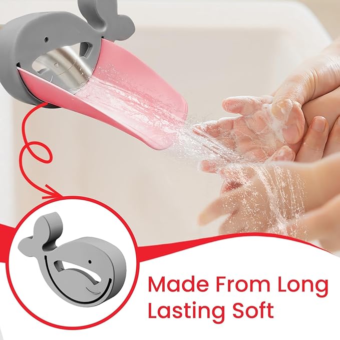 (2 Pack) Faucet Extender for Kitchen and Bathtub Sink, Universal Sink Handle Extenders, Fun Hand-Washing for Babies, Toddlers and Kids (Pink)