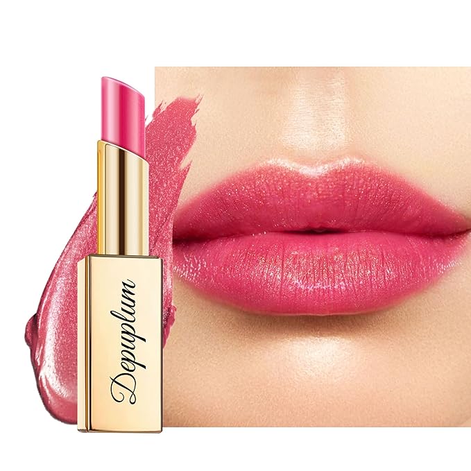Red Lipstick Moisturizing for Women Shimmer Tinted Lip Balm Hydrate Nourish Rasberry Lip Gloss Cruelty Free Lip Makeup, ZG116 Crystal