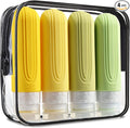 Travel Bottles for Toiletries, Tsa Approved 3oz Travel Size Containers BPA Free Leak Proof Refillable Liquid Silicone Squeezable Travel Accessories for Shampoo Conditioner Lotion (4 Pack)
