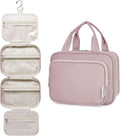 Narwey Hanging Toiletry Bag for Women Travel Makeup Bag Organizer Toiletries Bag for Travel Size Essentials Accessories Cosmetics (Dusty Rose (Medium))