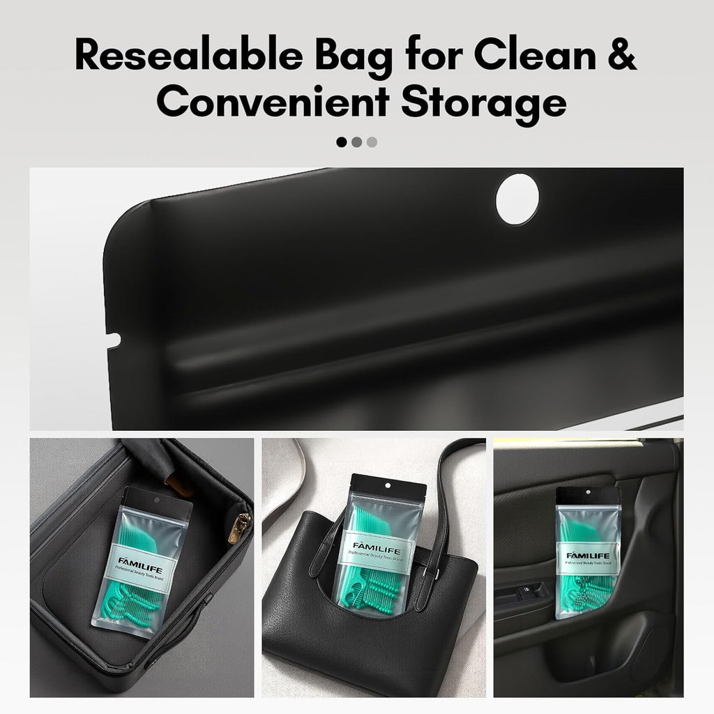 FAMILIFE Floss Picks 75 Count Mint Flavor, Dental Floss Picks for Adults & Kids, Strong Thread Flossers & Tooth Picks Flossers for Daily Oral Care Travel Floss Bag