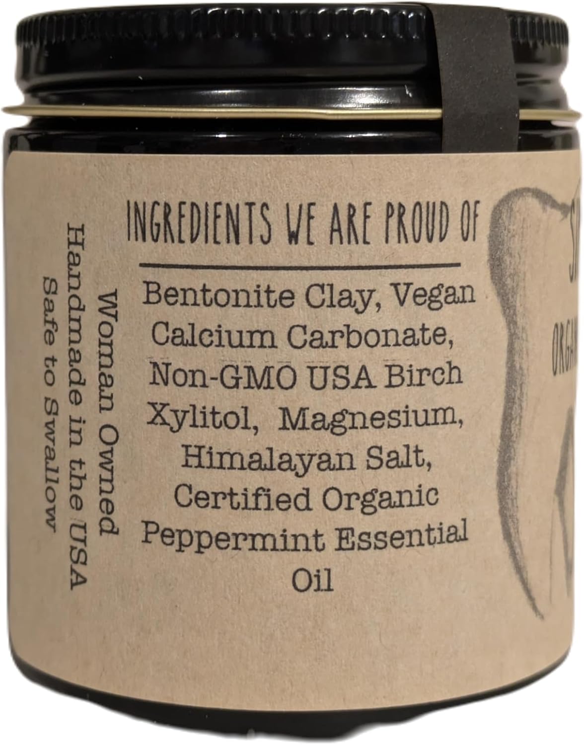 Simply Sooney Remineralizing Vegan Fluoride Free Tooth Powder Peppermint Formula I Glass Jar I Stronger Teeth I Fresh Breath I with Xylitol I Organic Ingredients