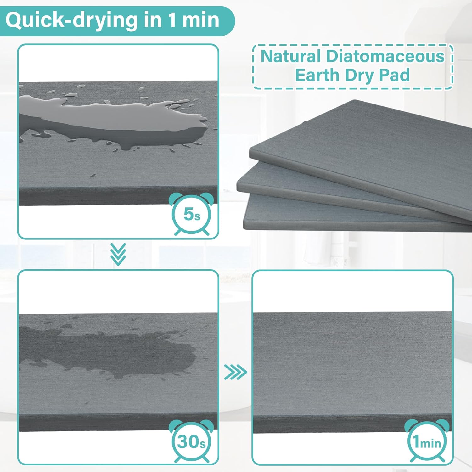 Toothbrush Holder Instant-Dry Organizer - Bathroom Countertop Organizer Kids Electric Toothbrush Toothpaste Holders - 7 Slots Bathroom Sink Accessories Storage Tooth Brush Counter Organization, Black