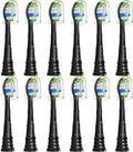 Replacement Brush Heads Compatible with Philips Sonicare, Toothbrush Heads for Sonicare ProtectiveClean 4100 5100 5300 6100 Electric Toothbrush, 12 Count Ultimate Care Toothbrush Heads, Black