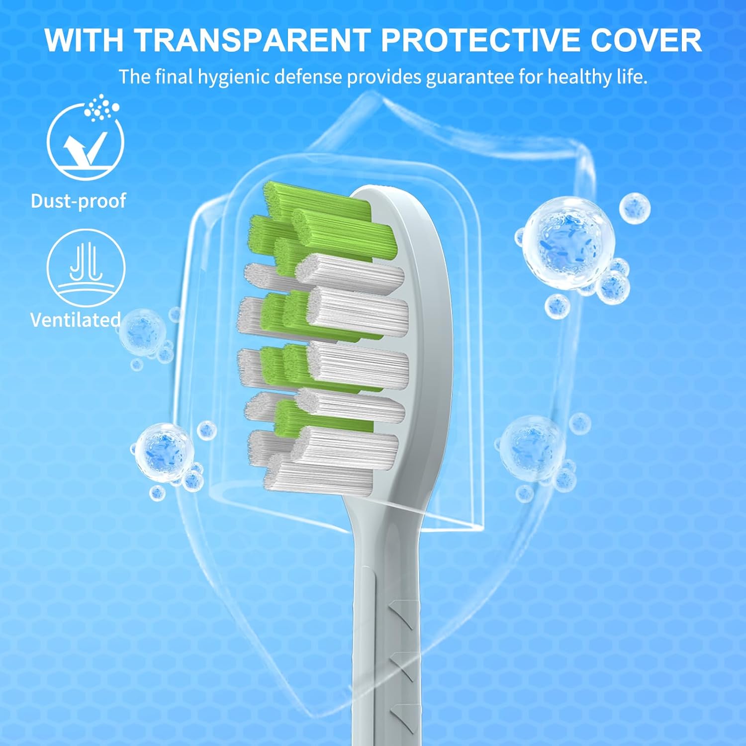 Toothbrush Replacement Heads Compatible with Philips One Series Sonicare Battery Toothbrush BH1022/03, 10 Pack Replacement Heads, Soft Bristles, Mint Light Blue