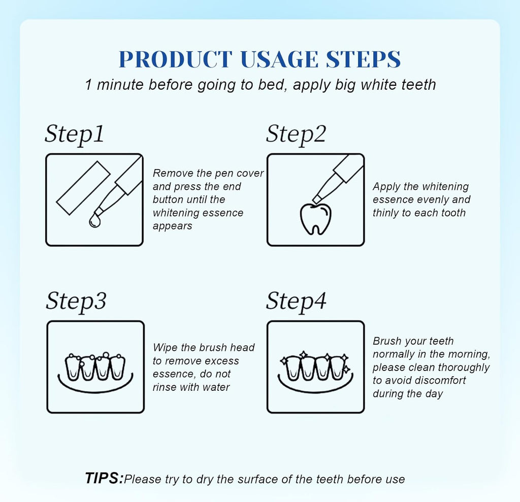 2 Count Teeth Whitening Pen, Teeth whitening Stick,Teeth White Gel, Great for Tooth Whitening, User-Friendly, Beautiful White Smile, Mint Flavor