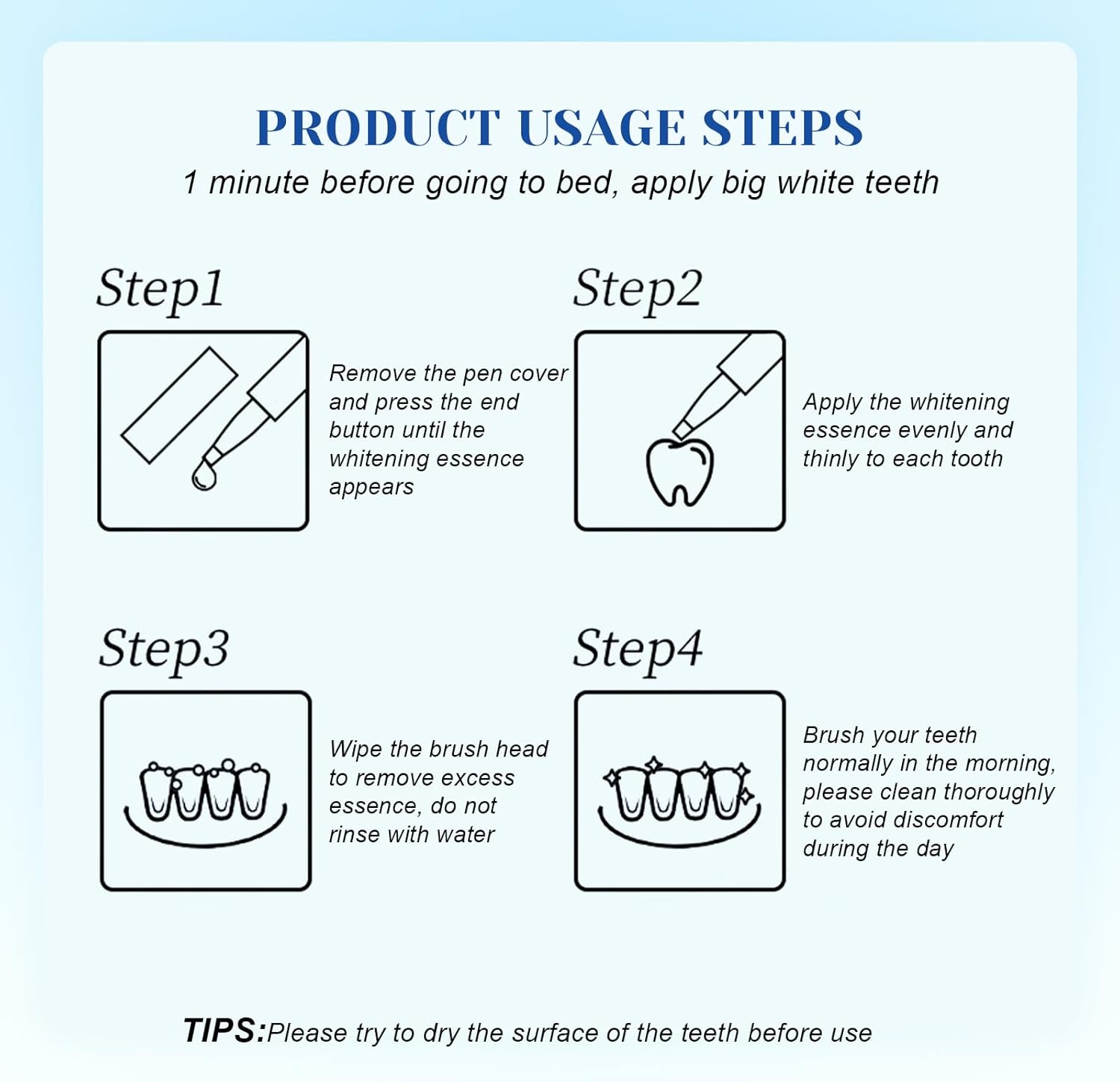 2 Count Teeth Whitening Pen, Teeth whitening Stick,Teeth White Gel, Great for Tooth Whitening, User-Friendly, Beautiful White Smile, Mint Flavor