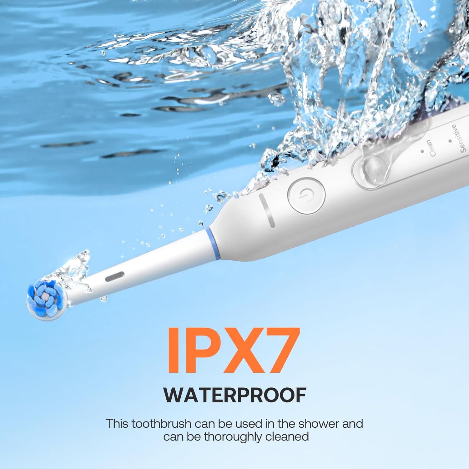 Bitvae Rotating Electric Toothbrush 2 Packs for Adults with Pressure Sensor, Gifts for Men/Women, 5 Modes Rechargeable Power Toothbrush with 8 Brush Heads, Black & White, R2