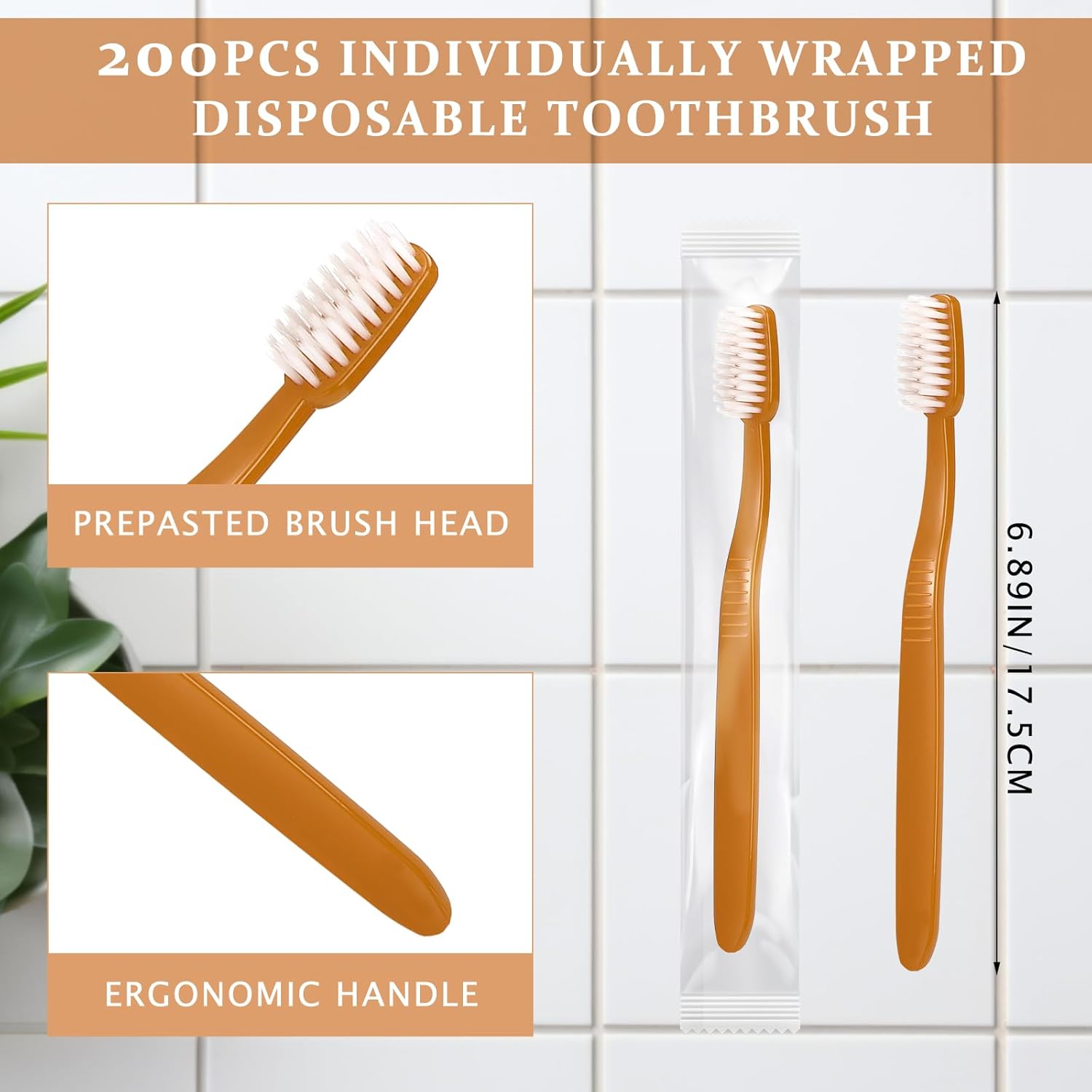 Tioncy 200 Pack Prepasted Disposable Toothbrushes Individual Wrapped Toothbrushes Soft Bristle Travel Toothbrush Single Use Wrapped for Hotel, Camp, Travel and Gift for The Homeless (Morandi Colors)