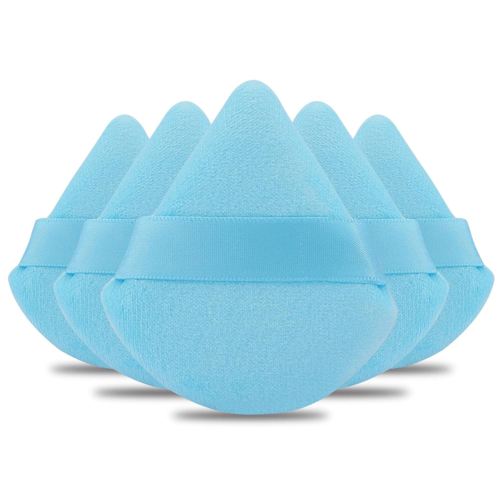 Powder Puff Daubigny 6 PCS Makeup Puff Face Soft Triangle Powder Puffs for Loose Powder Mineral Powder Body Powder Velour Cosmetic Foundation Sponges Blender Beauty Makeup Tools(Blue)