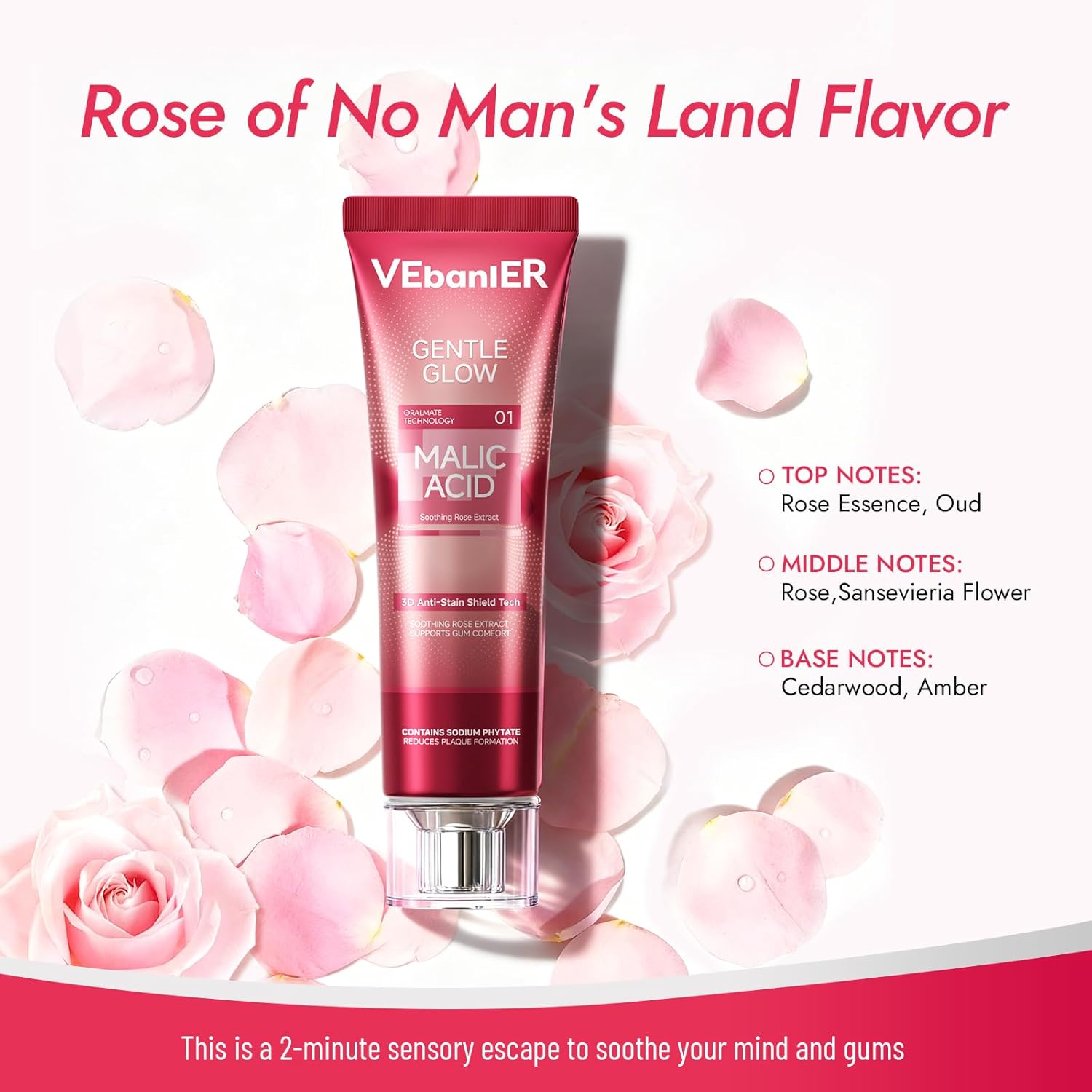 MALIC Acid Teeth Whitening Toothpaste,Natural Care Deep Stain Removal&Plaque,Fluoride Free,Non Toxic,for Adults, Kids and Sensitive Teeth，with Niacinamide，3.57oz.