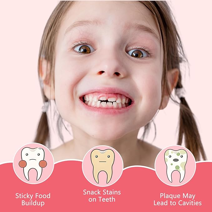 Kids Toothpaste Strawberry Flavor, Swallowable Toothpaste with xylitol and Vitamin E, Fights Plaque, Designed for Children, 2.1OZ