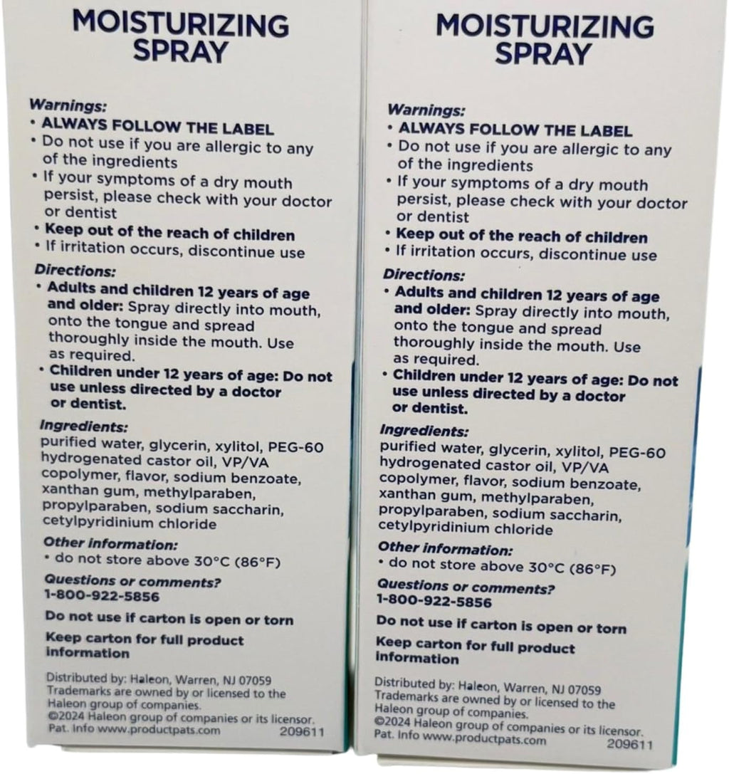 Moisturizing Dry Mouth Spray, Biotene'e Moisturizing Spray for Dry Mouth and Bad Breath - Gentle Mint 1.5 fl oz (Pack of 2)