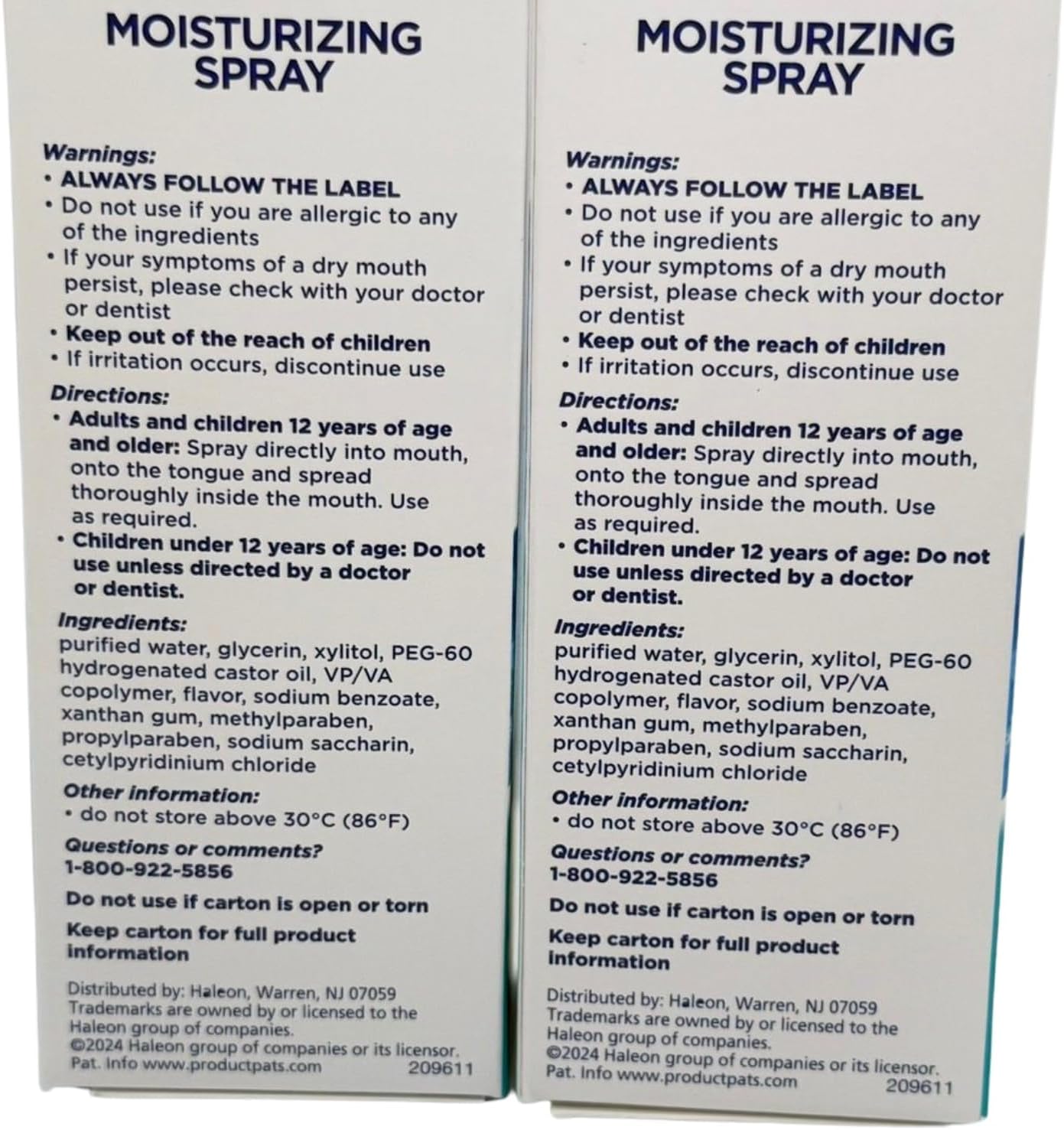 Moisturizing Dry Mouth Spray, Biotene'e Moisturizing Spray for Dry Mouth and Bad Breath - Gentle Mint 1.5 fl oz (Pack of 2)