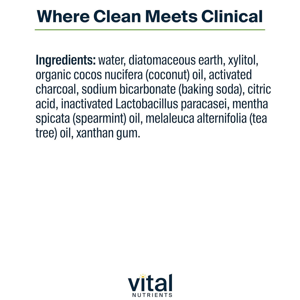 Vital Nutrients Hyperbiotics Activated Charcoal Probiotic Toothpaste | Fluoride Free Toothpaste with Oral Probiotics | Supports Healthy Mouth Flora, Fresher Breath, Teeth Whitening* | Vegan | 4 oz