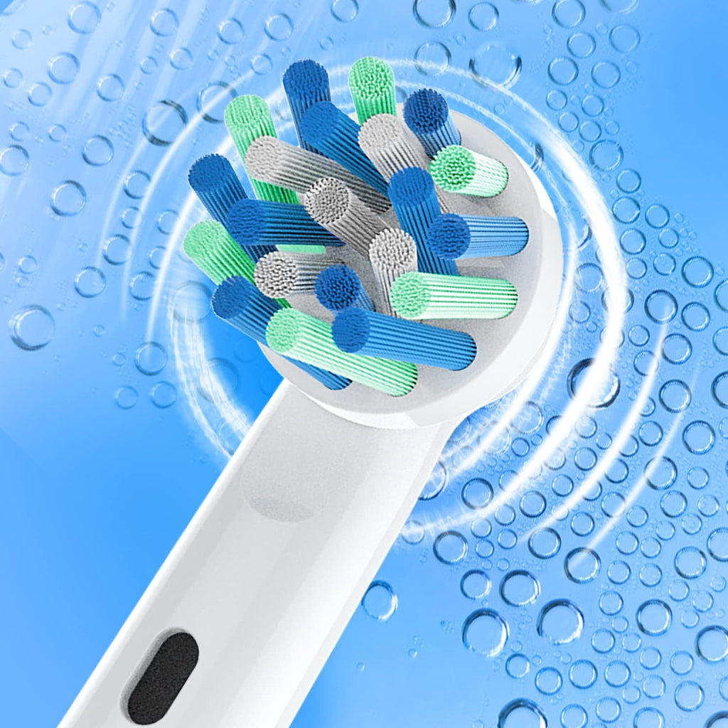 Replacement Toothbrush Heads Compatible with Oral B Electric Toothbrushes, 4pcs, Round Head Fits for CrossAction, Accessories for Vitality Plus