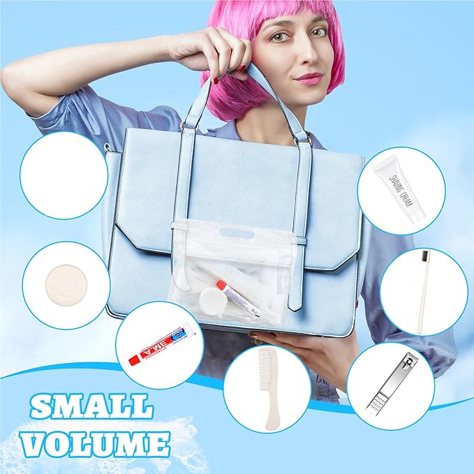 Panitay 50 Sets Disposable Travel Toiletry Kit Hotel Hygiene Kit Disposable Toothbrush Bulk Include Toothpaste Comb Soap for Travel Hotel Homeless Shelter Camping