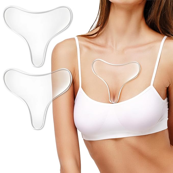 2 Pcs Anti Wrinkle Chest Wrinkle Patches Reusable Silicone Chest Patches Washable Gentle Skincare Silicone Sheets for Women Side Overnight Use WrinkleRemover while Sleeping