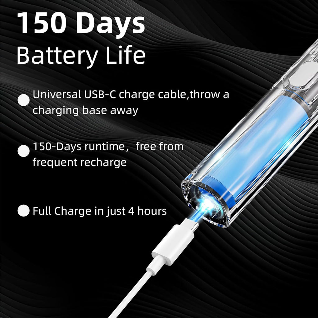 Ultrasonic U-Shaped Toothbrush for Adults, Electric Toothbrush for Teeth Whitening, Automatic 360-degree with Waterproof IPX7, 4 Modes for Cleaning(Black)