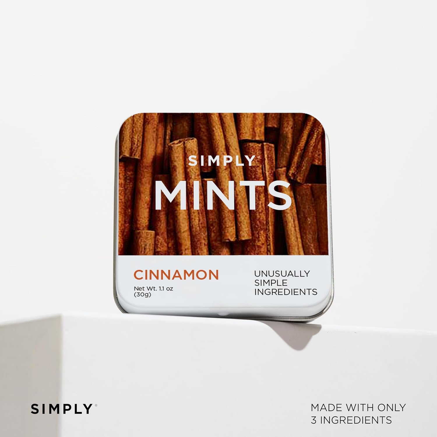 SIMPLY Mints | Cinnamon Breath Mints | Pack of Six (180 Pieces Total) | Breath Freshening + Aspartame-Free + Vegan + non-GMO
