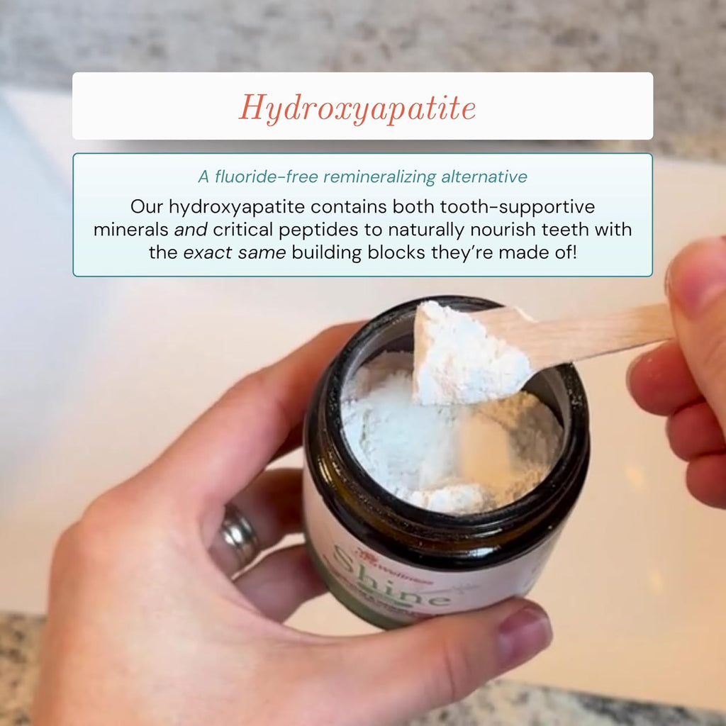 OraWellness Shine Remineralizing Tooth Powder with Hydroxyapatite, Made in The USA, Flouride Free Tooth Repair, Natural Teeth Whitening Powder, Teeth Polish & Stain Remover, Cinnamon