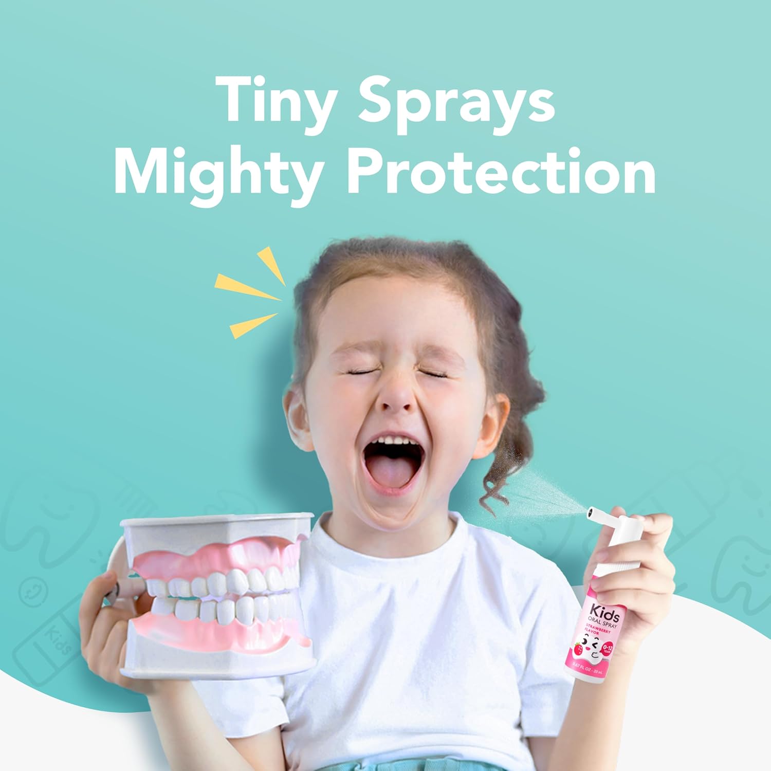 LAB52 Kids Oral Spray, Toddler Toothpaste Helper for Daily Oral Care and Fresh Breath, Children Approved with Fluoride Free for Newborn to Preschoolers, Xylitol Flavor Free