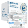 McKesson Washcloth Wipes for Adults, Unscented (12 Pack, 576 Washcloths) Disposable Wash Cloths for Body - Fragrance-Free No-Rinse Formula - Good for Incontinence and Elderly - 48 Wipes Per Pack