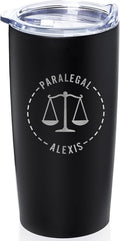 Lifetime Creations Engraved Personalized Lawyer Tumbler with Lid 20 oz (Black) - Gift for Paralegal, Attorney, Judge, Law School Graduation Coffee Travel Mug