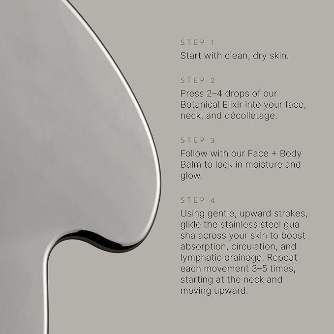 304-Grade Stainless Steel Gua Sha Facial Tool, Easing Facial Tension, Massage and Sculpting Tool for Face and Body, Encourage Lymphatic Drainage, Jawline Sculptor, Skin Care Gift