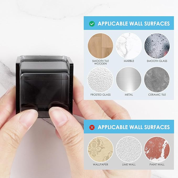 2 PCS Toothbrush Holder Wall Mounted with Cover for Bathroom, Self Adhesive Toothbrush Storage Organizer for Shower, Mini Toothbrush Hanger Rack for Dorm, Cabinet