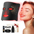 Red Light Therapy Mask for Face,USB C Rechargeable,Infrared Light Therapy Mask for Home Working Travel Yoga Sleep LED Silicone Mask