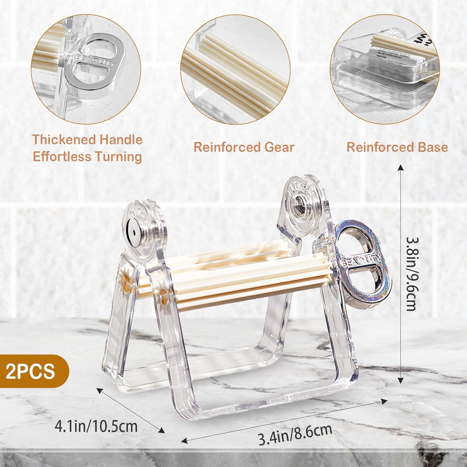 2-Pack Plastic Tube Squeezer Roller – Durable Tube Wringer for Paint, Toothpaste, Hair Color – Perfect for Artists, Salons & DIY (Black and White)