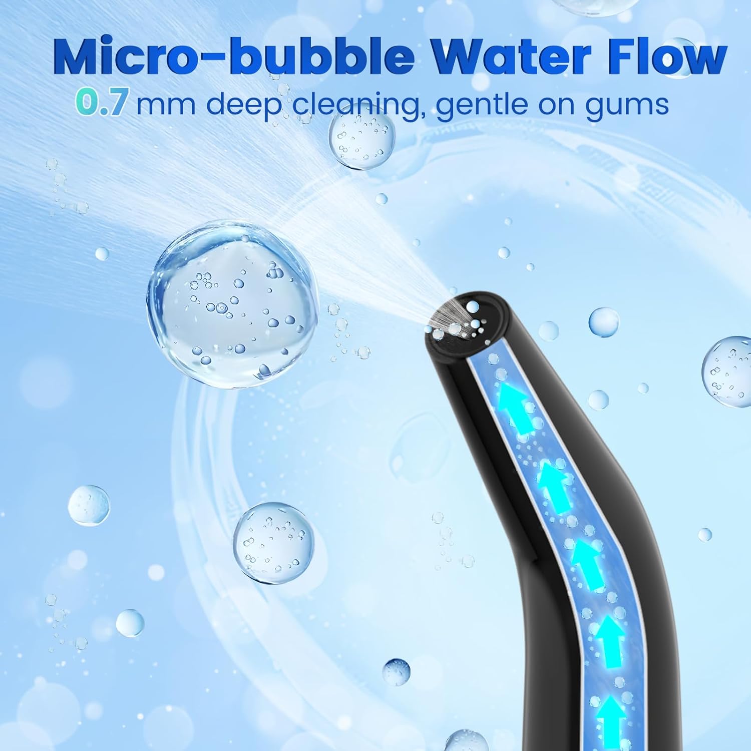 Water Flosser for Teeth, Portable Oral Irrigator Rechargeable Water Dental Flosser Pick with High Pressure 5 Jet Tips, IPX7 Travel Water Flossing for Brace Teeth Cleaner Gum Care