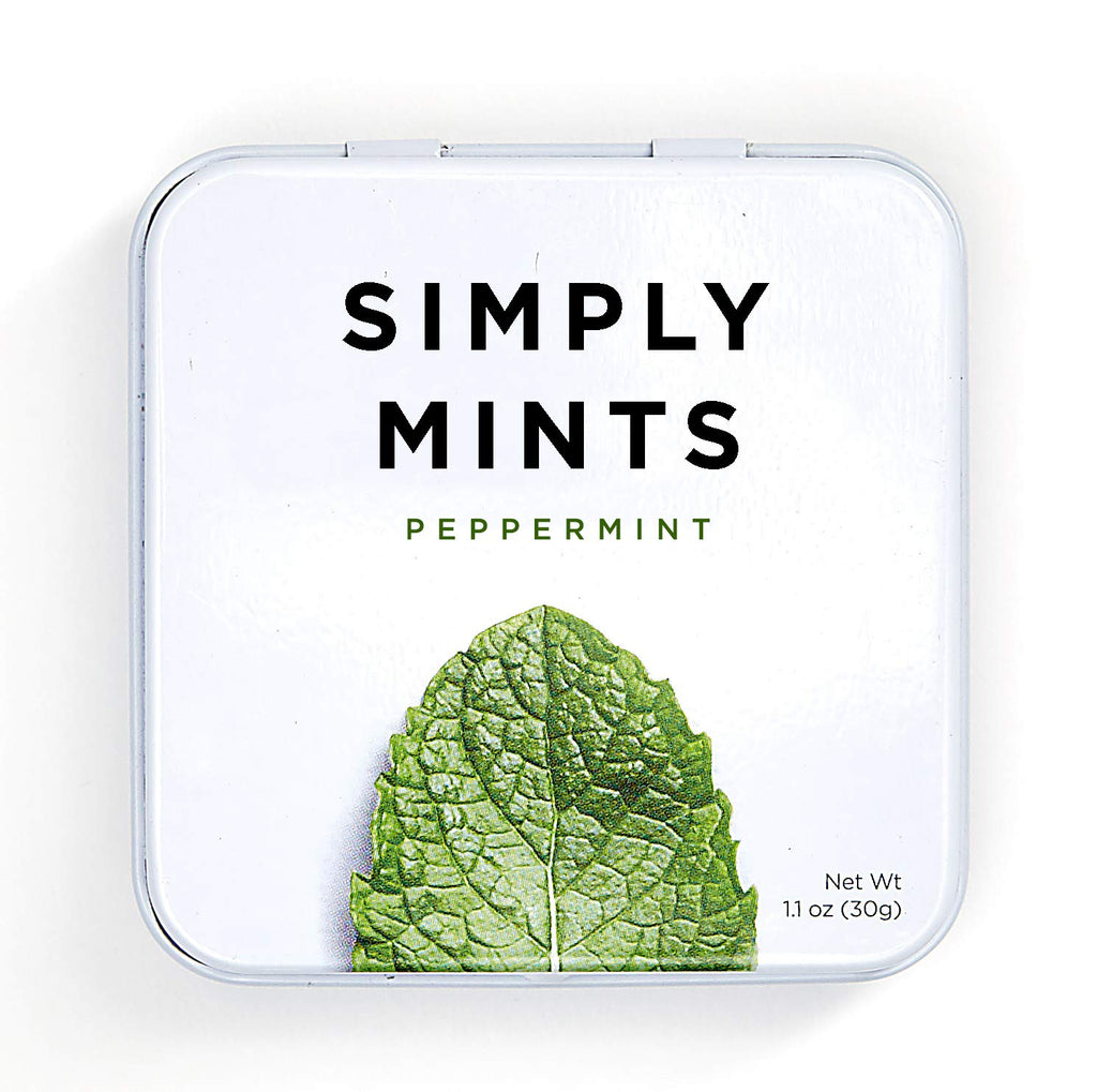 SIMPLY Mints | Peppermint Breath Mints | Pack of One (30 Pieces Total) | Breath Freshening + Aspartame-Free + Vegan + non-GMO