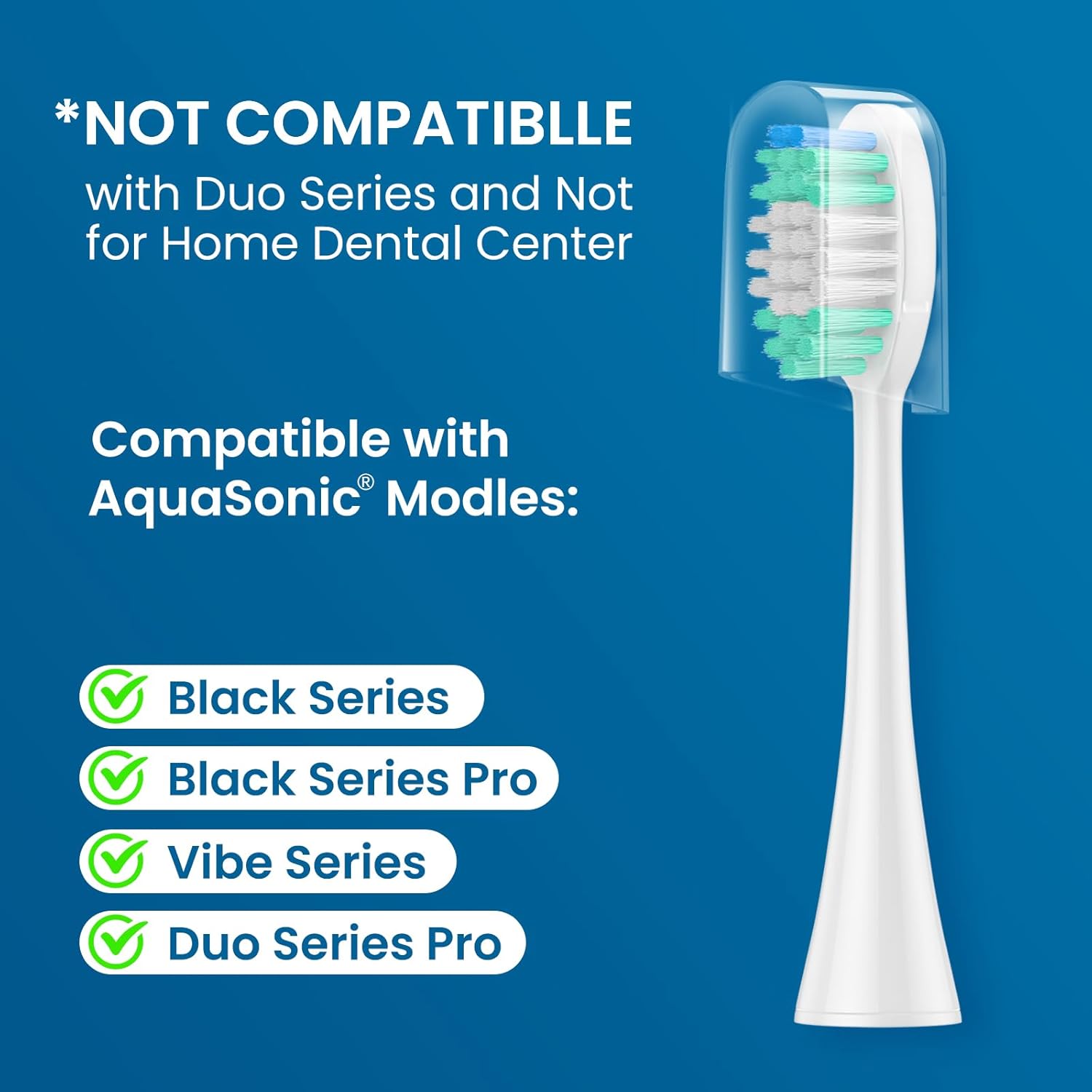 Replacement Toothbrush Heads 10 Pack Compatible with AquaSonic Black Series, Vibe Series Electric Toothbrush, White