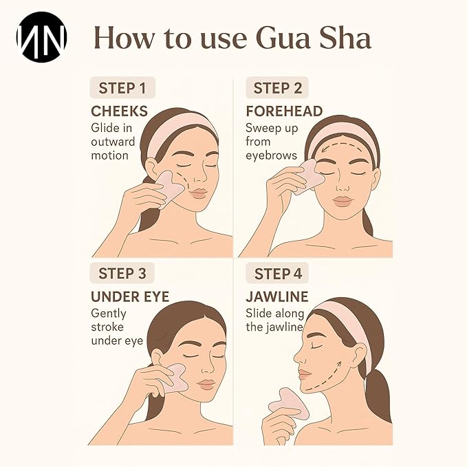 Natnique Stainless Steel Gua Sha Tool – Face & Neck Sculpting Massager for Lymphatic Drainage, Puffiness & Jawline Contour – Anti-Aging Facial Tool for Wrinkles, Firming, Relaxation & Cooling Relief