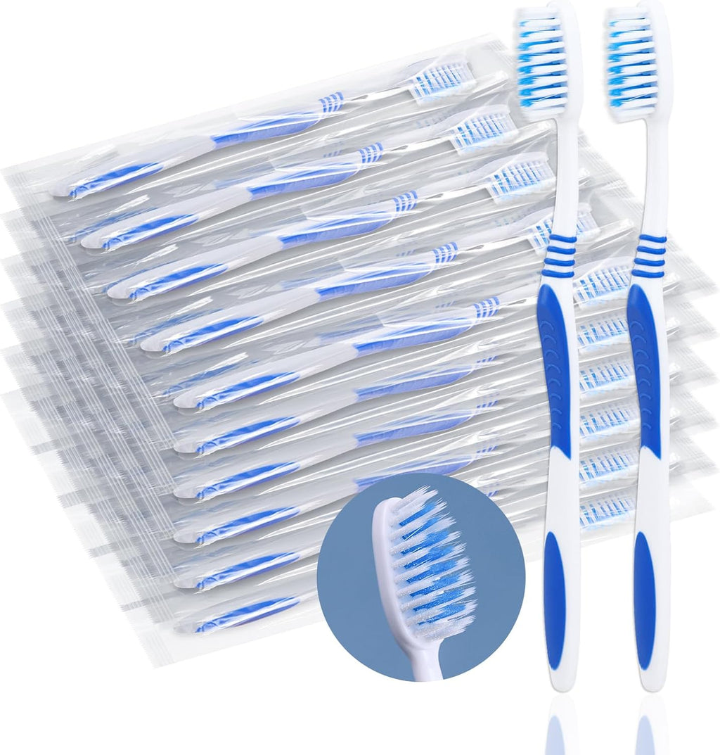 200 Prepasted Disposable Toothbrushes Individually Wrapped Pre Pasted Toothbrushes Soft Bristle Travel Tooth Brush Single Use Wrapped for Hotel, Camping, Travel and Gift for The Homeless