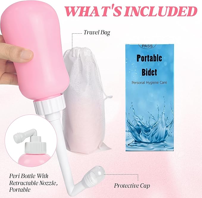 Deepdeem Postpartum Care Bottle – Reusable Peri Bottle for Women, 16.9 Oz Portable Vaginal Douche with Upside Down Design for Travel & Home, Cleansing After Birth, Hygienic Personal Hygiene Tool