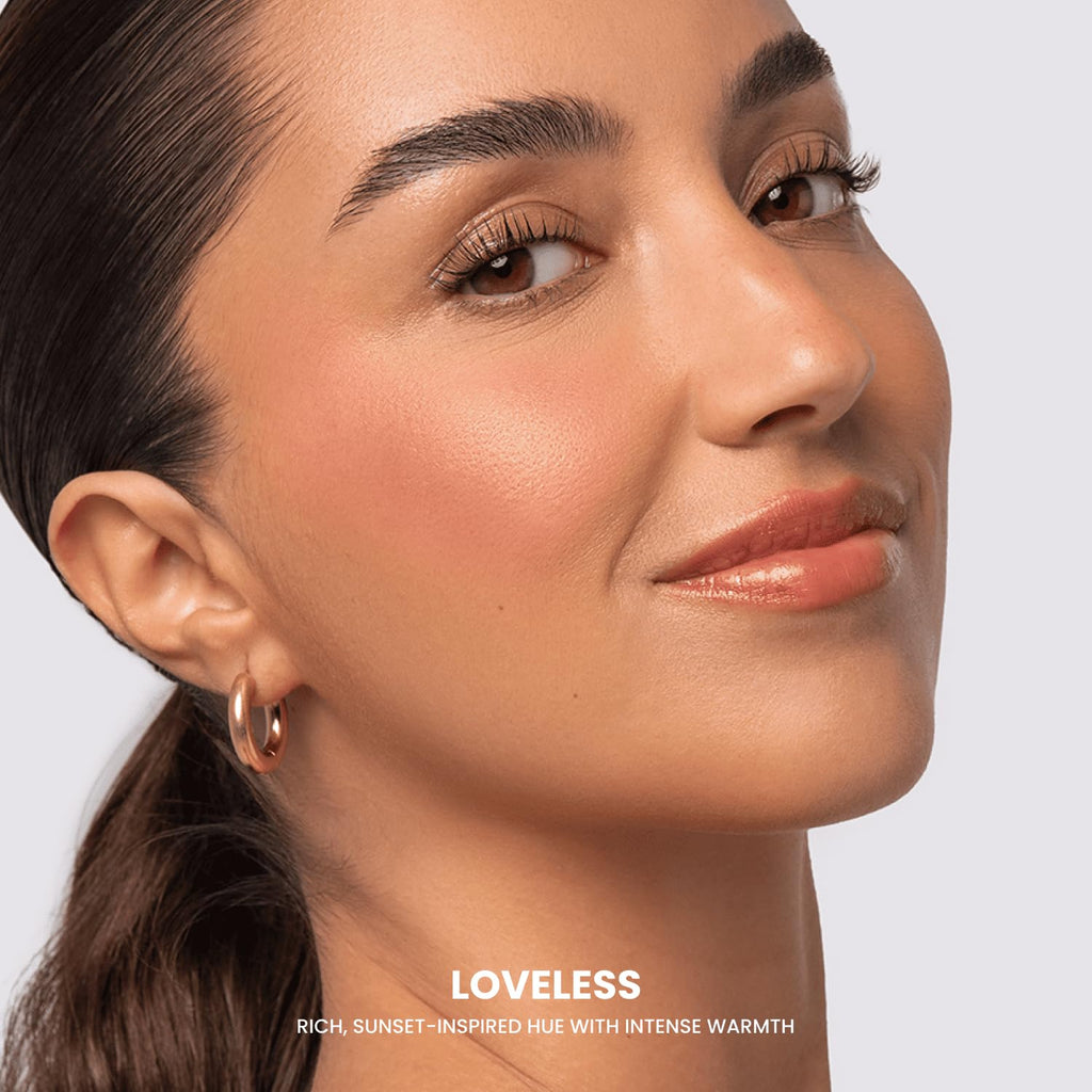 Phase Zero Makeup Powder Blusher - "Loveless" - 4g / 0.141 oz - Full Coverage, Natural Blush - Soft, Buildable Pink, Coral, Peach & Golden Hues - Matte & Shimmering Shades Gives Cheeks a Radiant Glow