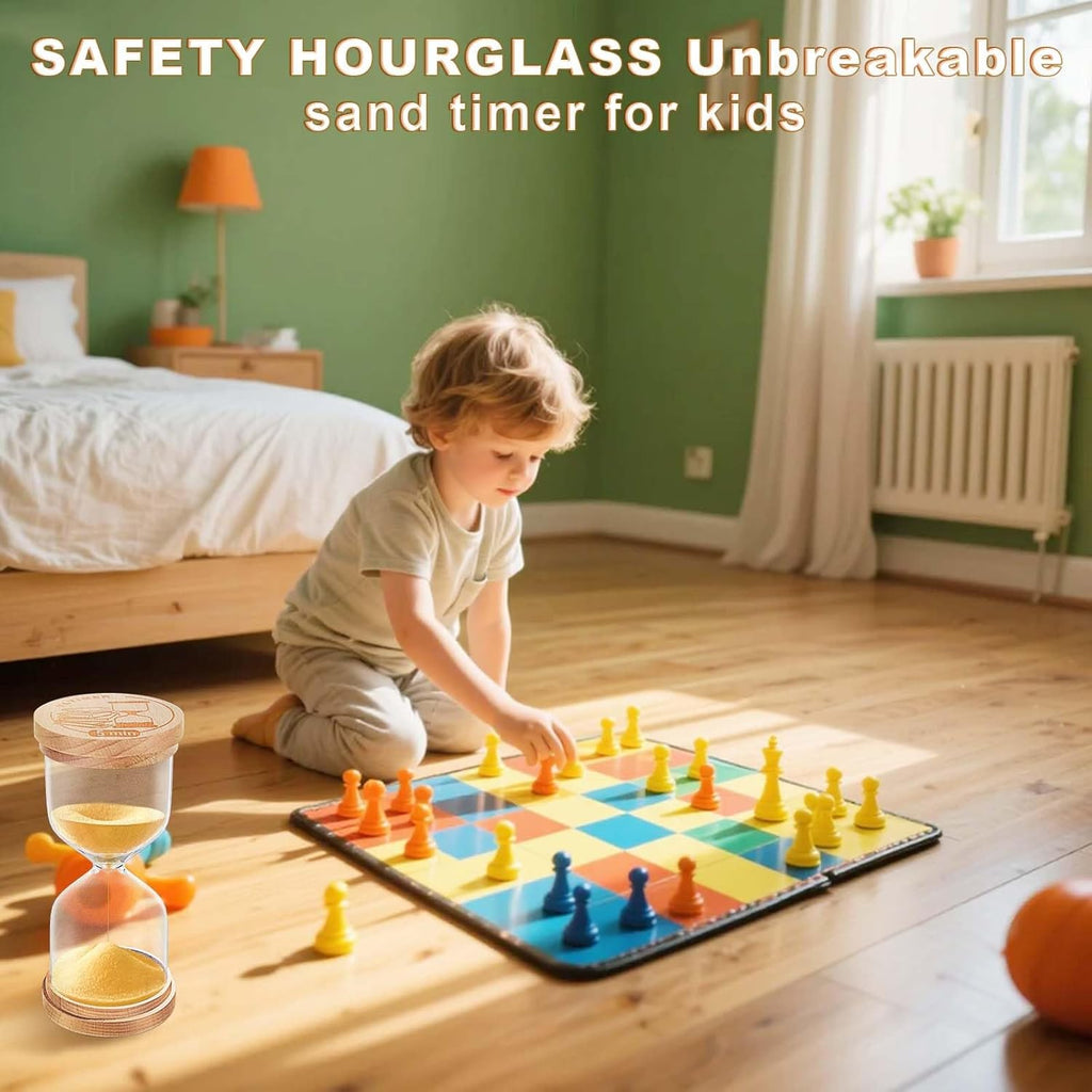 20 Minute Sand Timer, Wood Gold Sand Clock for Kids, Small Hourglass, Sandglass Hour Glass 20 Min for Classroom,Game,Decorative (Gold)