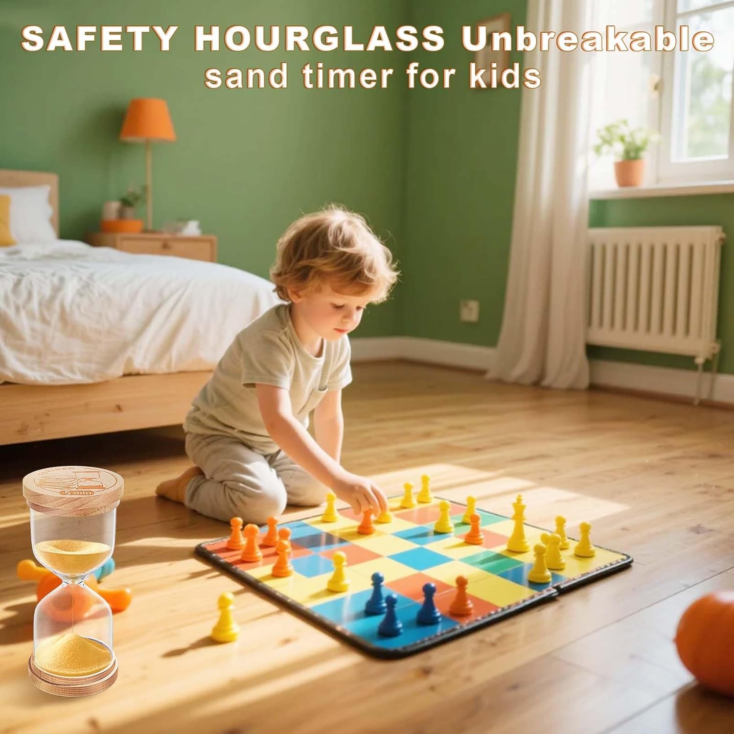 20 Minute Sand Timer, Wood Gold Sand Clock for Kids, Small Hourglass, Sandglass Hour Glass 20 Min for Classroom,Game,Decorative (Gold)