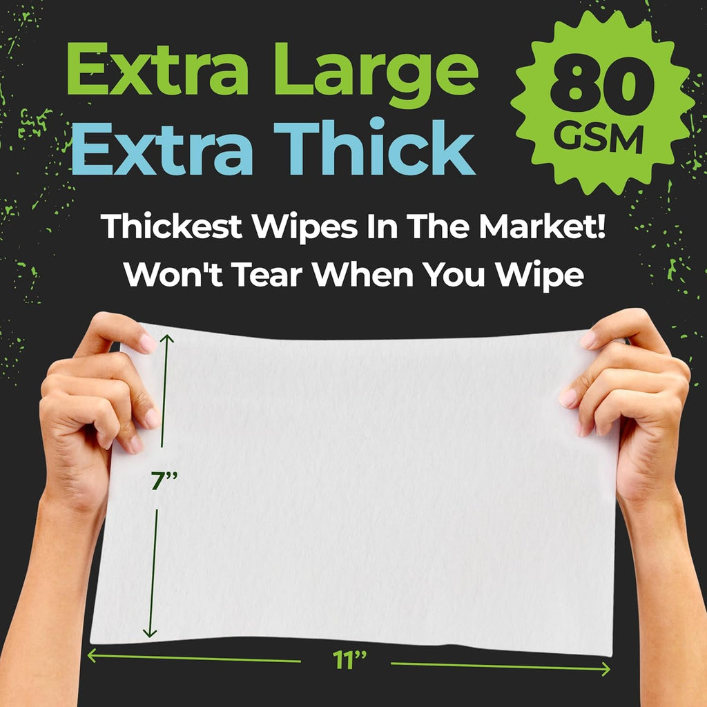 Camping Essentials - Body Wipes for Camping Adults Bathing No Rinse - 50 XL Deodorant Bathing Shower Wipes For Men Women - Disposable Washcloths & Personal Cleansing - Travel, Workout