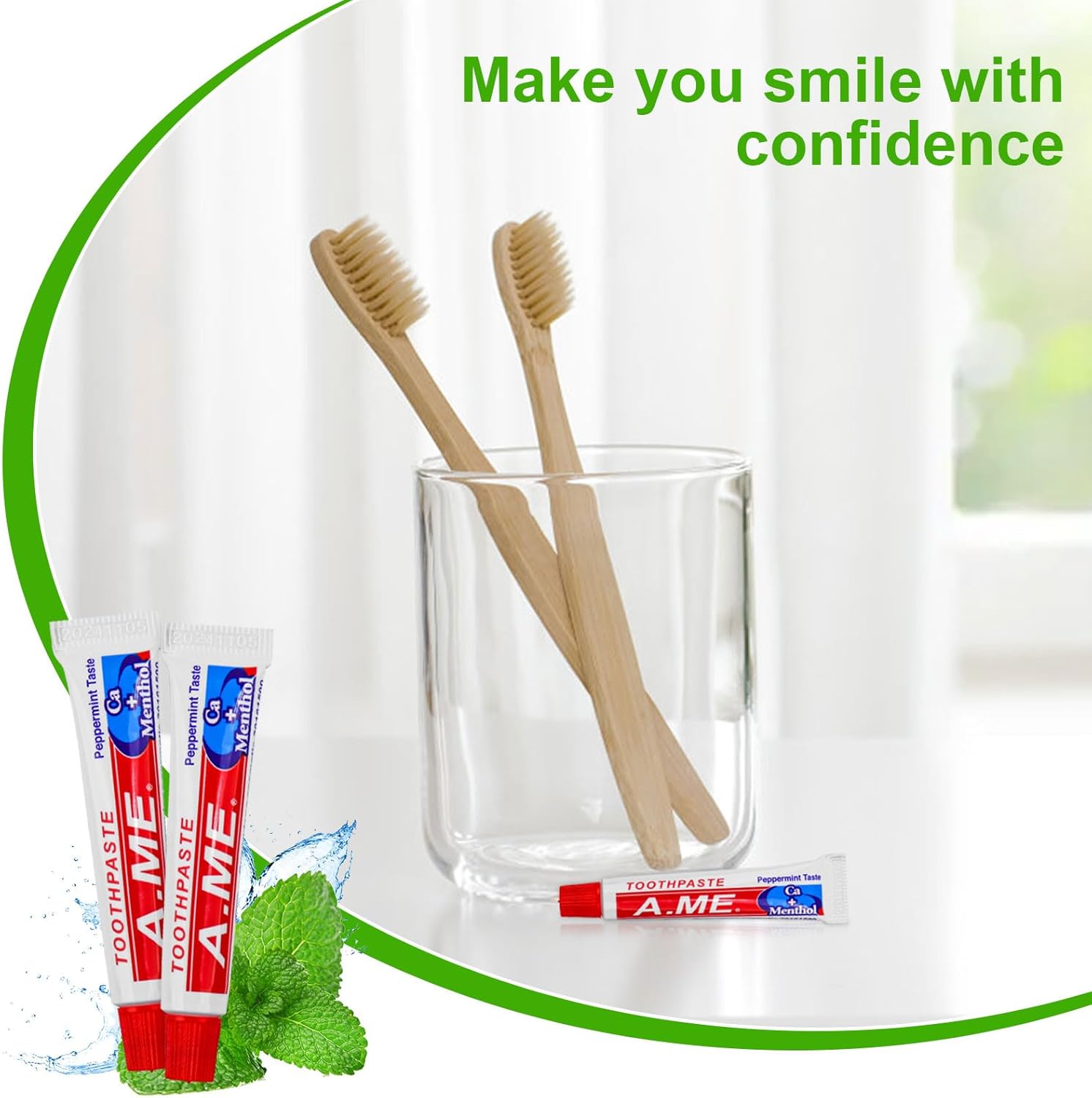 Travel Size Toothpaste Bulk, Disposable Small Portable Toothpaste, Travel Pocket Size for Vacation Hotel, Shelter/Homeless/Nursing Home/Charity Mini 0.35 oz (Pack of 60)