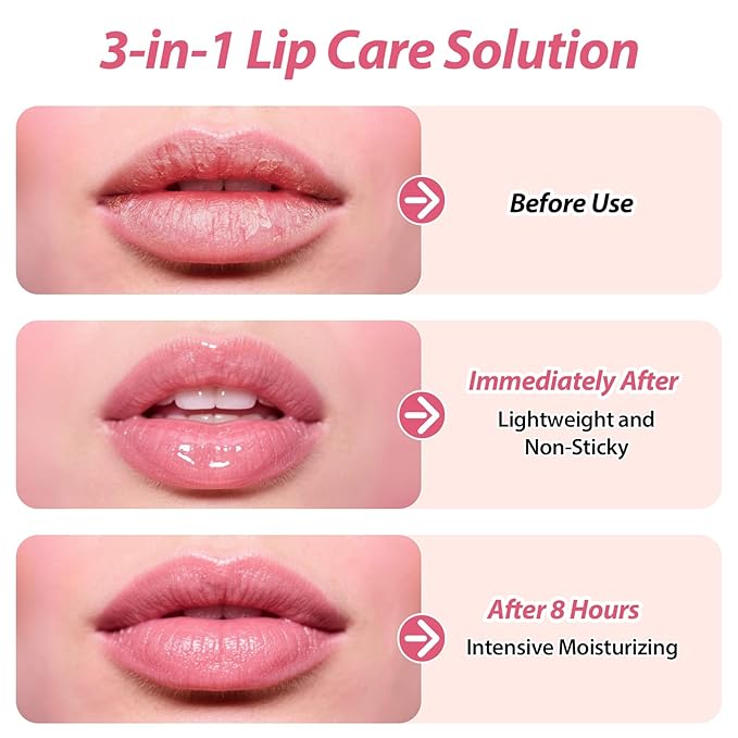 Lip Sleeping Mask,Moisturizing Lip Balm Containing Squalane and Jojoba Oil,Lip Care Cream That Provides Long-Lasting Moisture and Deep Nourishment,Fruity-Scented Lip Balm,Light and Non-Sticky.