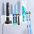 Electric Toothbrush Head Holders, Electric Toothbrush Holders Wall Mounted, Shower Electric Head Holder, Toothbrush and Toothpaste Holder, Adhesive Tooth Brushing Holder for Bathroom (White, Large)