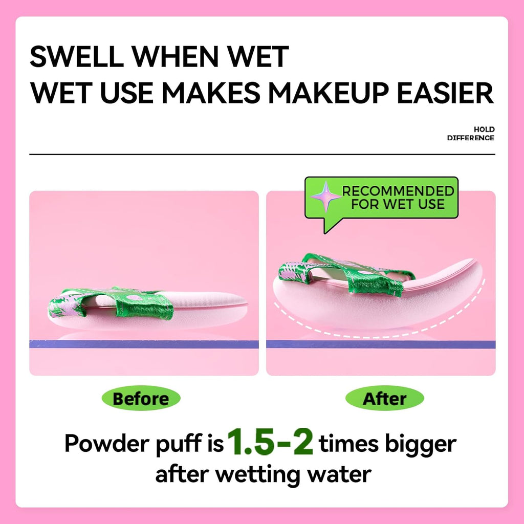 Makeup Sponge Set For Foundation Concealer, Triangle Powder Puff Soft Sponges Blender, Latex Free Blender Sponge For Liquid, Cream, and Powder Seamless & Flawless Makeup (GreenPink 3Pack)